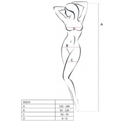 PASSION - WOMAN BS019 BODYSTOCKING BLANCO TALLA ÚNICA