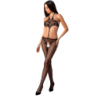 PASSION - WOMAN BS080 BODYSTOCKING NEGRO TALLA ÚNICA