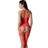 PASSION - BS095 BODYSTOCKING ROJO TALLA ÚNICA