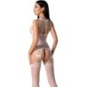 PASSION - BS095 BODYSTOCKING BLANCO TALLA ÚNICA