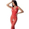 PASSION - BS098 BODYSTOCKING ROJO TALLA ÚNICA