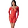 PASSION - BS101 BODYSTOCKING ROJO TALLA ÚNICA