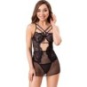 LIVCO CORSETTI FASHION - CIELO LC 20211 CAMISA + TANGA NEGRO L/XL