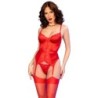 CHILIROSE - CR 4845 CORSET Y MEDIAS ROJO L