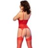 CHILIROSE - CR 4845 CORSET Y MEDIAS ROJO L