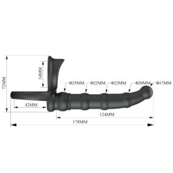 PRETTY LOVE - TATUM ANILLO VIBRADOR PENE CON PLUG 10 VIBRACIONES NEGRO