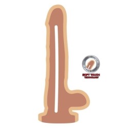 GET REAL - DUAL DENSITY DILDO 12 CM CON TESTÍCULOS NATURAL