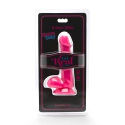 GET REAL - HAPPY DICKS DILDO 12 CM CON TESTÍCULOS ROSA