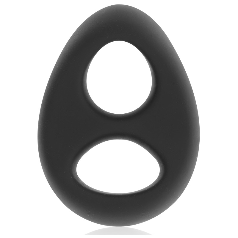 POWERING - SUPER FLEXIBLE Y RESISTENTE ANILLO PENE Y TESTÍCULOS  PR13  NEGRO