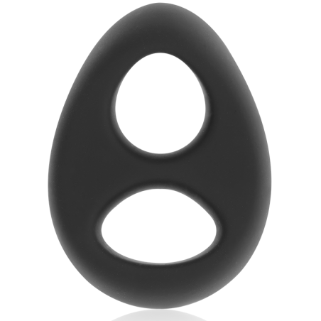 POWERING - SUPER FLEXIBLE Y RESISTENTE ANILLO PENE Y TESTÍCULOS  PR13  NEGRO
