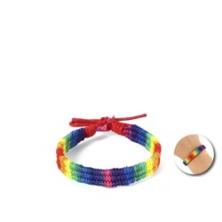 PRIDE - PULSERA TRENZADA BANDERA ARCOÍRIS