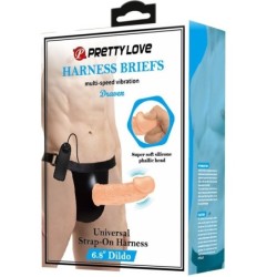 PRETTY LOVE - HARNESS BRIEFS CON VIBRACIÓN DILDO INCLUIDO