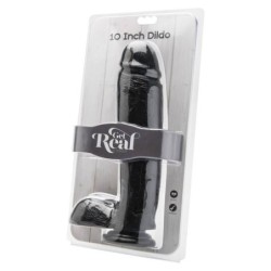 GET REAL - DILDO 25,5 CM CON TESTÍCULOS NEGRO