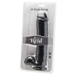 GET REAL - DILDO 28 CM CON TESTÍCULOS NEGRO