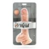 GET REAL - DUAL DENSITY DILDO 25,5 CM CON TESTÍCULOS NATURAL