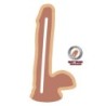 GET REAL - DUAL DENSITY DILDO 17 CM CON TESTÍCULOS NATURAL