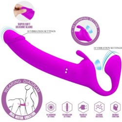 PRETTY LOVE - ZANINI DILDO STRAP-ON SIN ARNÉS 10 VIBRACIONES MORADO