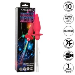 CALEXOTICS - SOUTHERN LIGHTS LIGHT UP PLUG ANAL CON LUCES 10 VIBRACIONES SILICONA ROSA