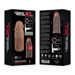 VIRILXL - EXTENSIÓN DE PENE LIQUID SILICONE V3 MARRÓN