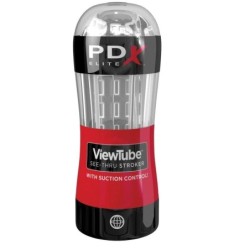 PDX ELITE - MASTURBADOR STROKER VIEWTUBE CONTROL ONDAS ESTIMULADORAS TRANSPARENTE