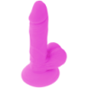 DIVERSIA - DILDO REALÍSTICO FLEXIBLE CON VIBRACIÓN MORADO 17 CM -O- 3.3 CM