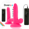 DIVERSIA - DILDO REALÍSTICO FLEXIBLE CON VIBRACIÓN ROSA 17 CM -O- 3.3 CM