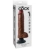 KING COCK - DILDO VIBRADOR CON TESTÍCULOS 25.5 CM COLOR MARRÓN