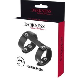 DARKNESS - ANILLO PENE Y TESTÍCULOS AJUSTABLE LEATHER