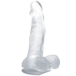 BAILE - DILDO REALÍSTICO CON VENTOSA Y TESTÍCULOS 16.7 CM TRANSPARENTE