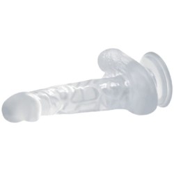 BAILE - DILDO REALÍSTICO CON VENTOSA Y TESTÍCULOS 16.7 CM TRANSPARENTE