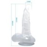 BAILE - DILDO REALÍSTICO CON VENTOSA Y TESTÍCULOS 16.7 CM TRANSPARENTE