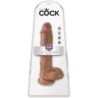 KING COCK - PENE REALÍSTICO CON TESTÍCULOS 19.8 CM CARAMELO