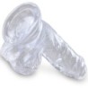 KING COCK - CLEAR PENE REALÍSTICO CON TESTÍCULOS 10.1 CM TRANSPARENTE