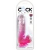 KING COCK - CLEAR PENE REALÍSTICO CON TESTÍCULOS 13.5 CM ROSA