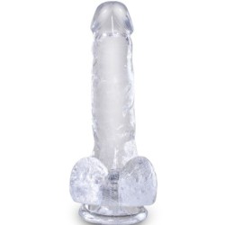 KING COCK - CLEAR PENE REALÍSTICO CON TESTÍCULOS 13.5 CM TRANSPARENTE
