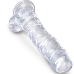 KING COCK - CLEAR PENE REALÍSTICO CON TESTÍCULOS 16.5 CM TRANSPARENTE
