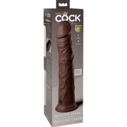 KING COCK - ÉLITE DILDO REALÍSTICO SILICONA 28 CM MARRON
