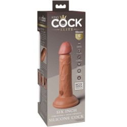 KING COCK - ÉLITE DILDO REALÍSTICO VIBRADOR & SILICONA 15.2 CM CARAMELO