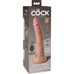 KING COCK - ÉLITE DILDO REALÍSTICO VIBRADOR & SILICONA CONTROL REMOTO 17.8 CM