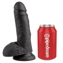 KING COCK - 7 PENE REALÍSTICO NEGRO 17.8 CM