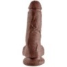 KING COCK - 8" PENE REALÍSTICO MARRÓN 20.3 CM