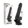 BASECOCK - VIBRADOR REALÍSTICO CONTROL REMOTO NEGRO CON TESTÍCULOS 19.5 CM -O- 4 CM
