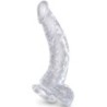 KING COCK - CLEAR PENE REALÍSTICO CURVADO CON TESTÍCULOS 16.5 CM TRANSPARENTE