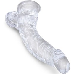 KING COCK - CLEAR PENE REALÍSTICO CURVADO CON TESTÍCULOS 16.5 CM TRANSPARENTE