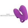 PRETTY LOVE - ATHENA VIBRADOR DE DEDO CON ESTIMULADOR CLÍTORIS MORADO