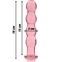 NEBULA SERIES BY IBIZA - MODELO 10 DILDO CRISTAL ROSA 16.5 CM -O- 3.5 CM