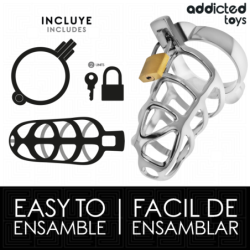 ADDICTED TOYS LOCKED - SILVER LOCK JAULA PARA PENE DE METAL TALLA S