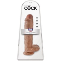 KING COCK - PENE REALÍSTICO CON TESTÍCULOS 22.6 CM CARAMELO