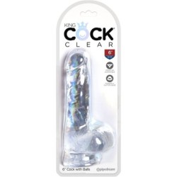 KING COCK - CLEAR PENE REALÍSTICO CON TESTÍCULOS 13.5 CM TRANSPARENTE