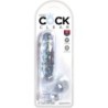 KING COCK - CLEAR PENE REALÍSTICO CON TESTÍCULOS 13.5 CM TRANSPARENTE
